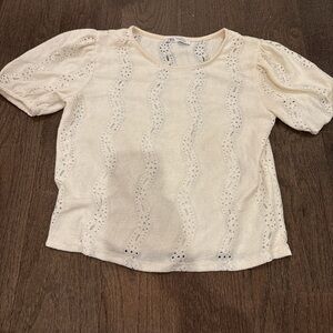 Zara Cream Eyelet Women's Blouse